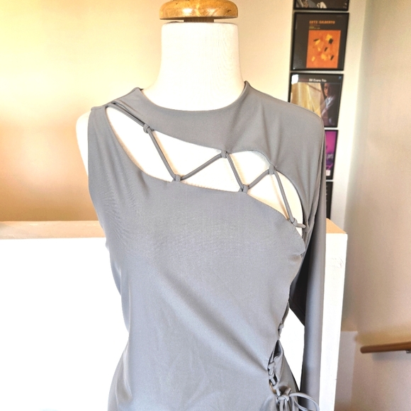 🏷️SKIMS One Shoulder Tie BodyCon Dress Chrome 3X - Picture 5 of 14